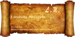 Lendvay Melinda névjegykártya